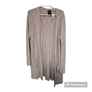 NIC+ZOE Pink Gray Open Front Cardigan Sweater Large